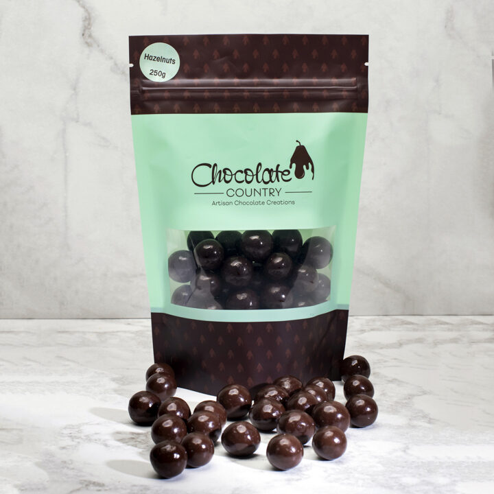 Chocolate Country Dark chocolate coated hazelnuts