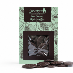 Bag of dark chocolate mint flavoured puddles