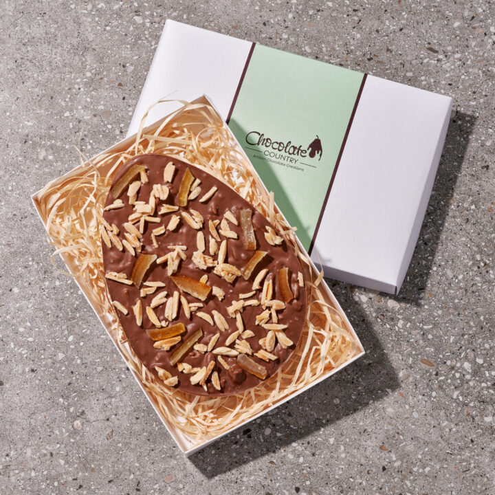 250g Easter Milk Belgian Chocolate Orange & Almond Slab